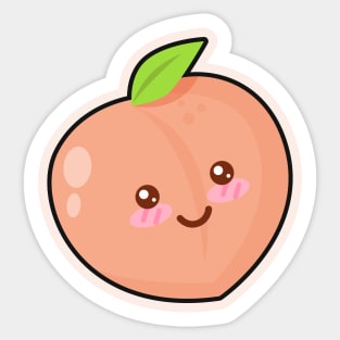 Cute Peach Cartoon Drawing Sticker